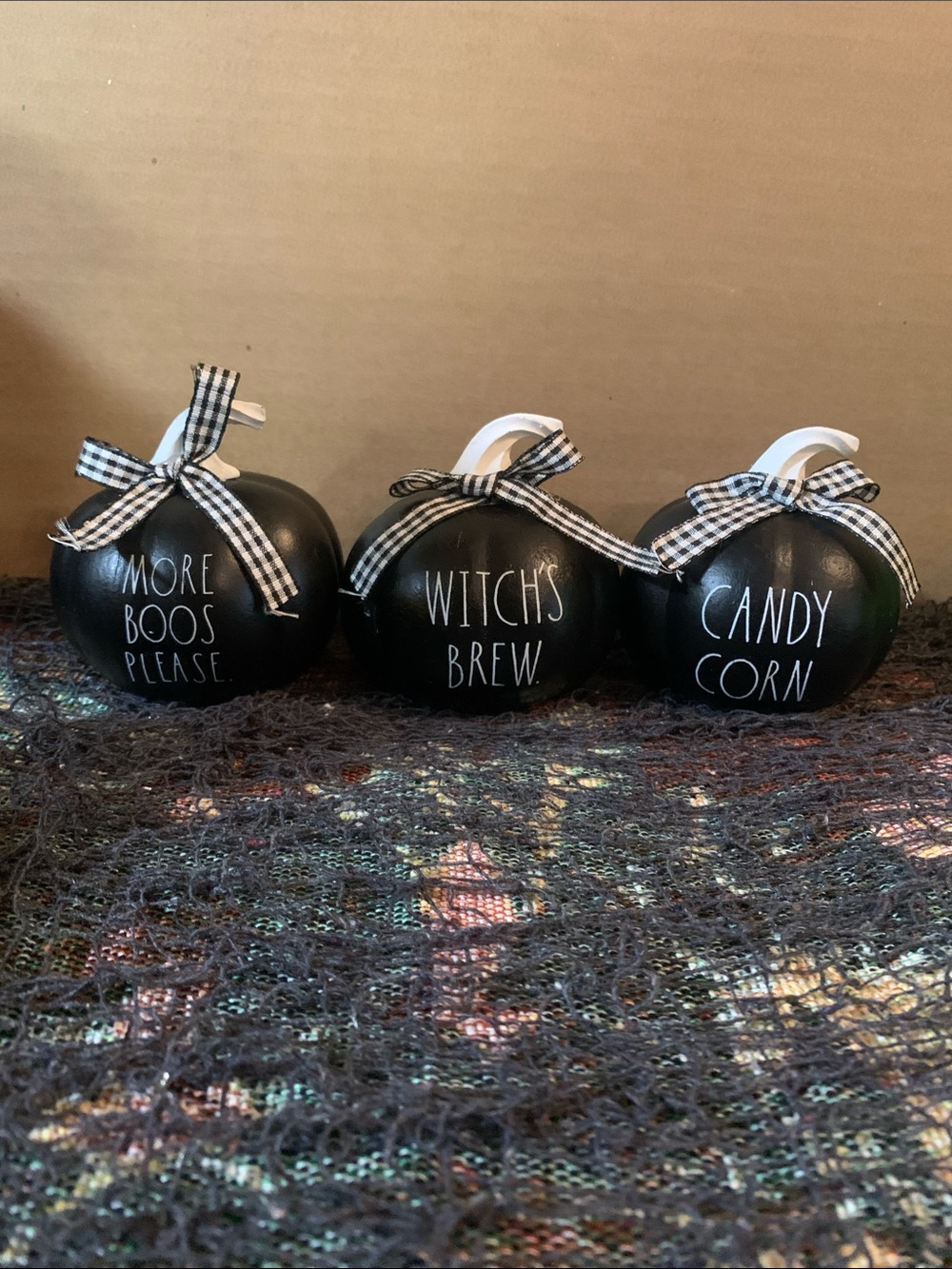 Rae Dunn mini wooden Halloween pumpkins